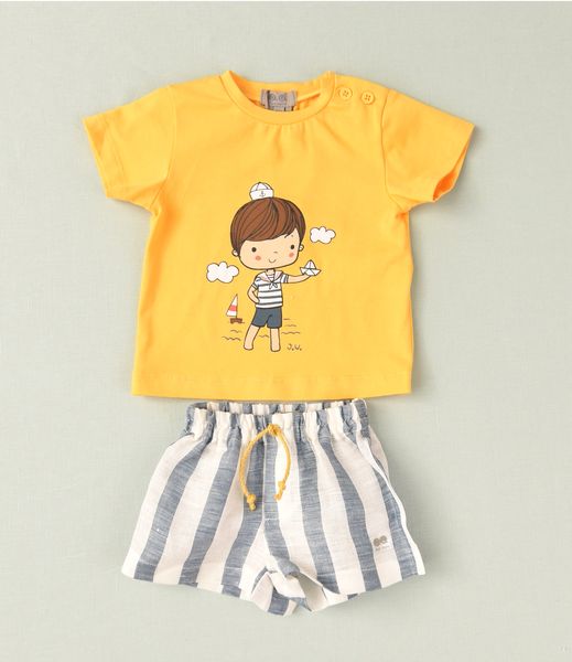 Conjunto verano amarillo Rayas José Varón