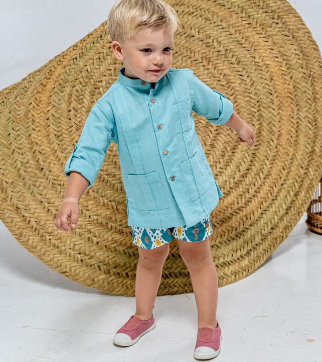 Guayabera verde Agua José Varón