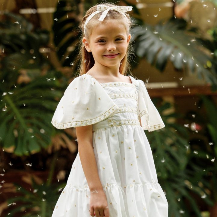 Vestido niña estrellas bordadas José Varón