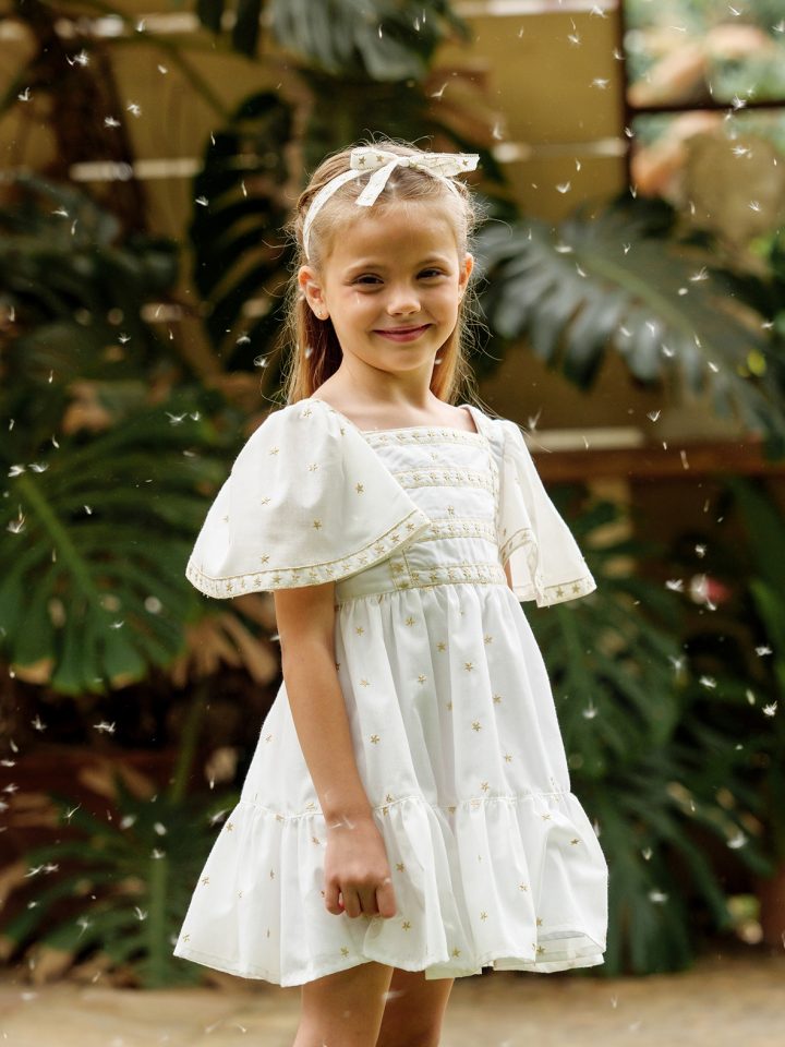 Vestido niña estrellas bordadas José Varón