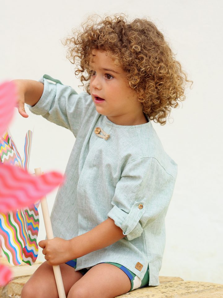 Camisa mil rayas verde José Varón