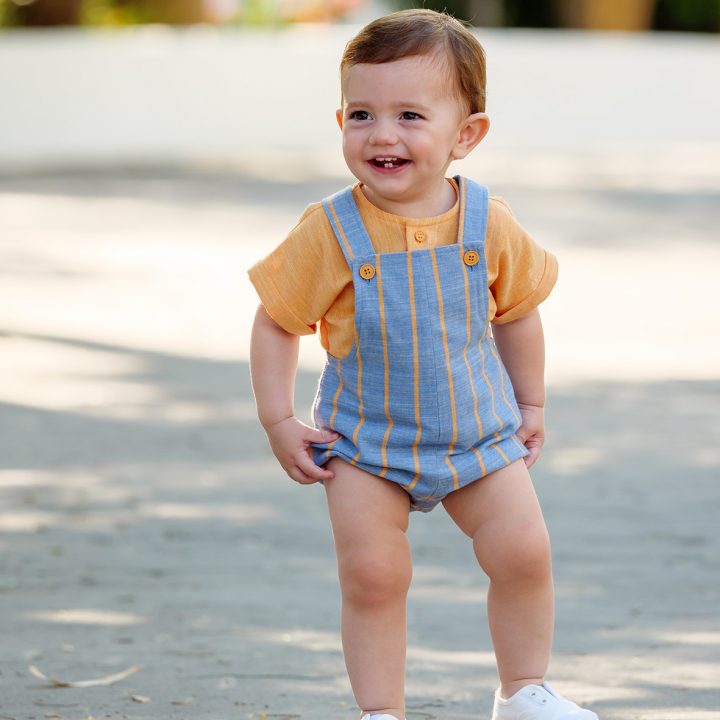 Peto ranita rayas naranjas unisex Cocote