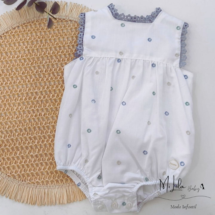 Pelele unisex topos bebe celeste cocote