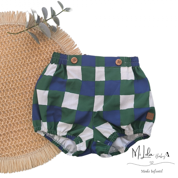 Pantalón ranita cuadros verde bicolor José Varón