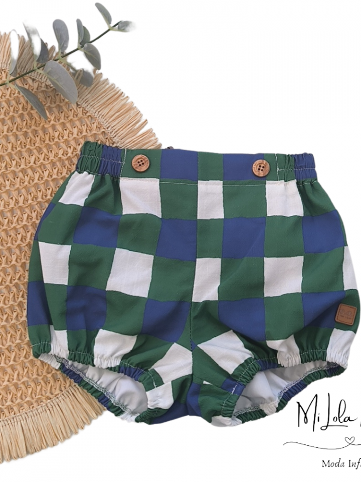 Pantalón ranita cuadros verde bicolor José Varón