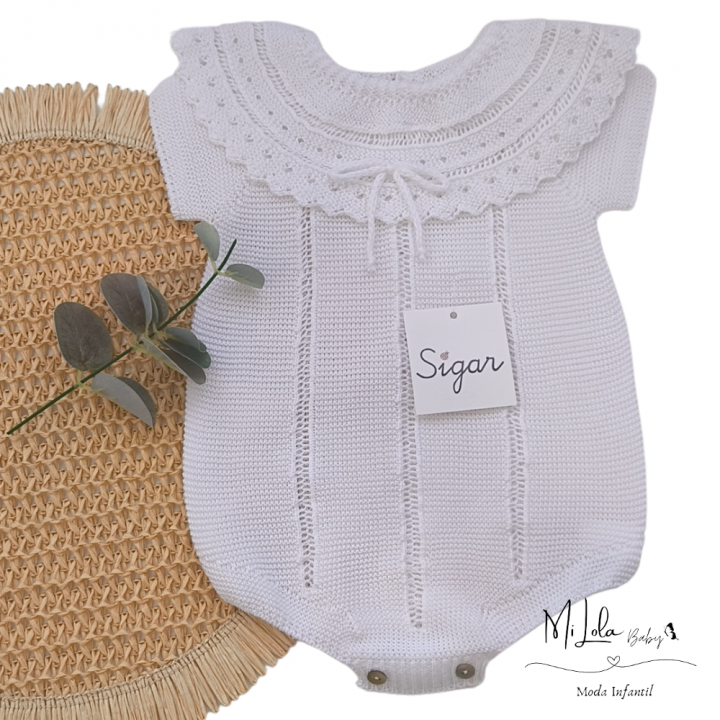 Pelele blanco unisex Sigar