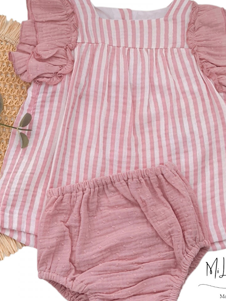 Jesusito rayas rosas y braguitas plumeti Azahar