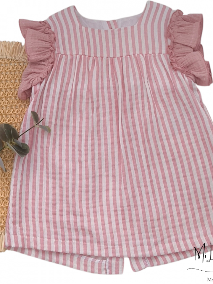 Vestido rayas Rosas Azahar