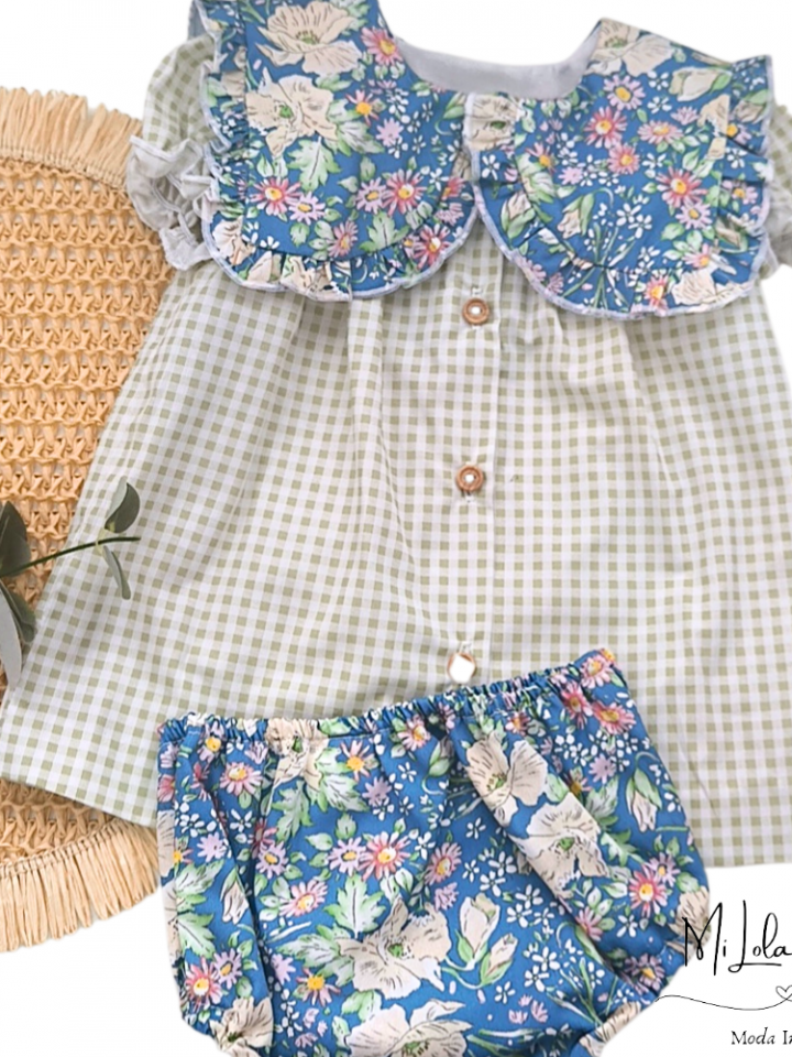 Jesusito Vichy verde manzana con Liberty Azahar