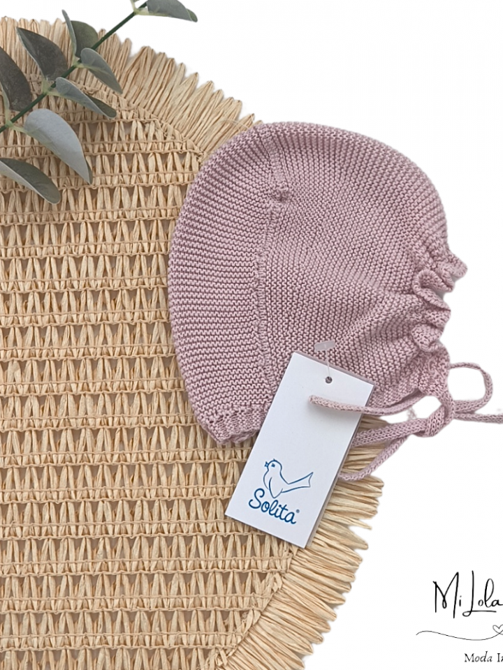 Capota de hilo rosa empolvado Solita