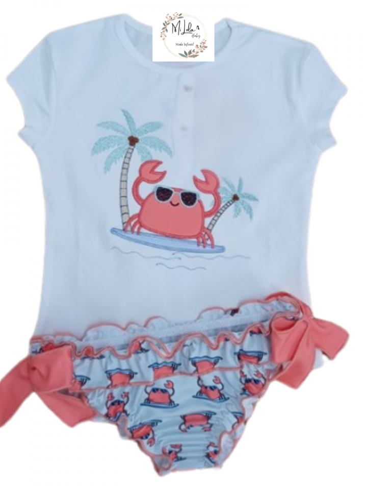 Conjunto de baño cangrejo niña