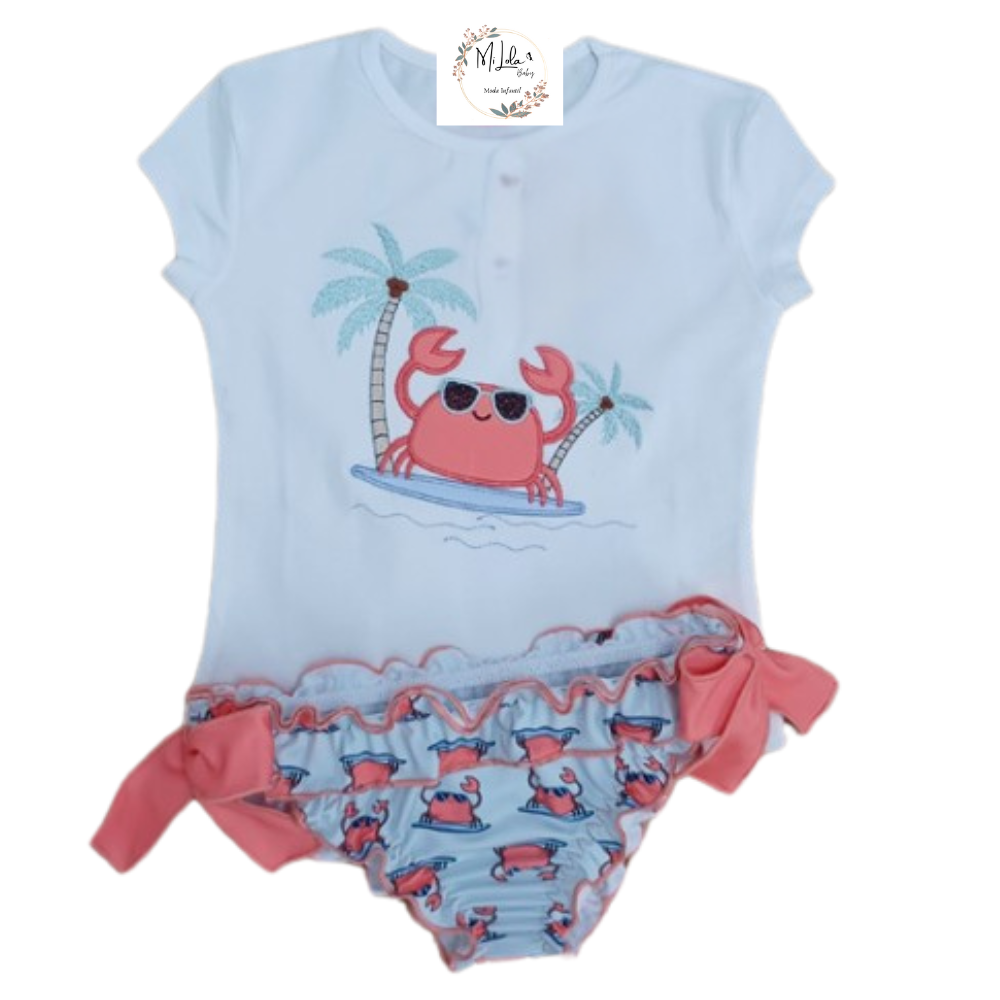 Conjunto de baño cangrejo niña
