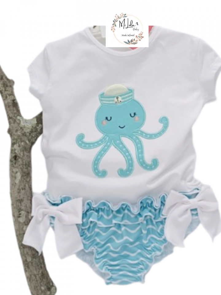 Conjunto de baño pulpo niña