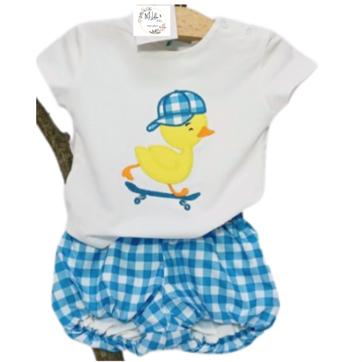 Conjunto camiseta y ranita patito Niño