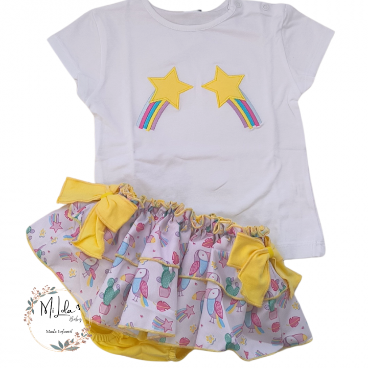 Conjunto camiseta y braguitas estrellas Petit