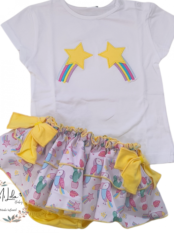 Conjunto camiseta y braguitas estrellas Petit