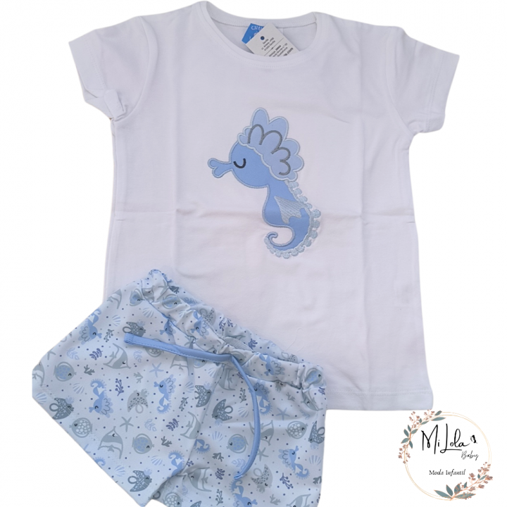 Conjunto de baño niño caballito de mar