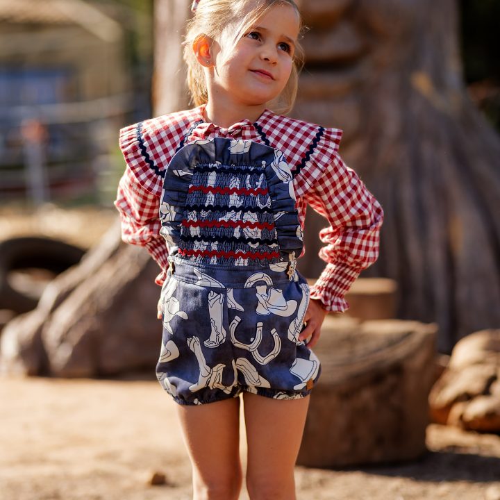 Conjunto camisa Vichy y Peto cowboy fruncido José Varón