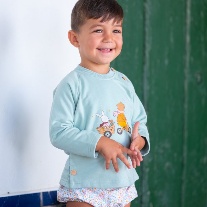 Conjunto niño verde agua Pío Pío