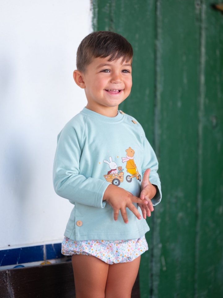 Conjunto niño verde agua Pío Pío