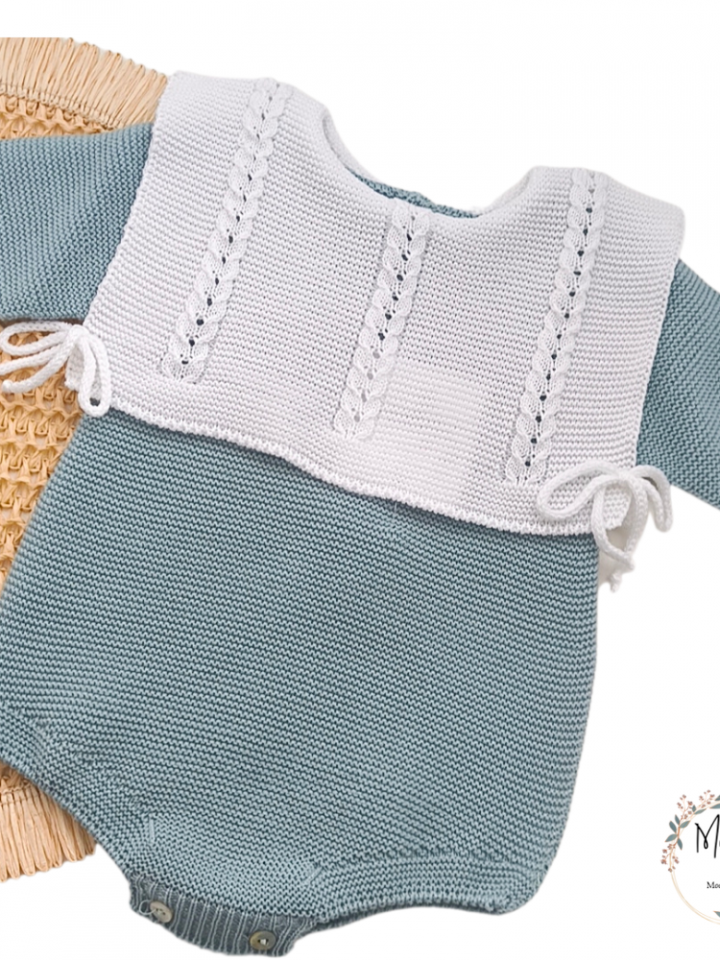 Pelele verde agua unisex babero Sigar