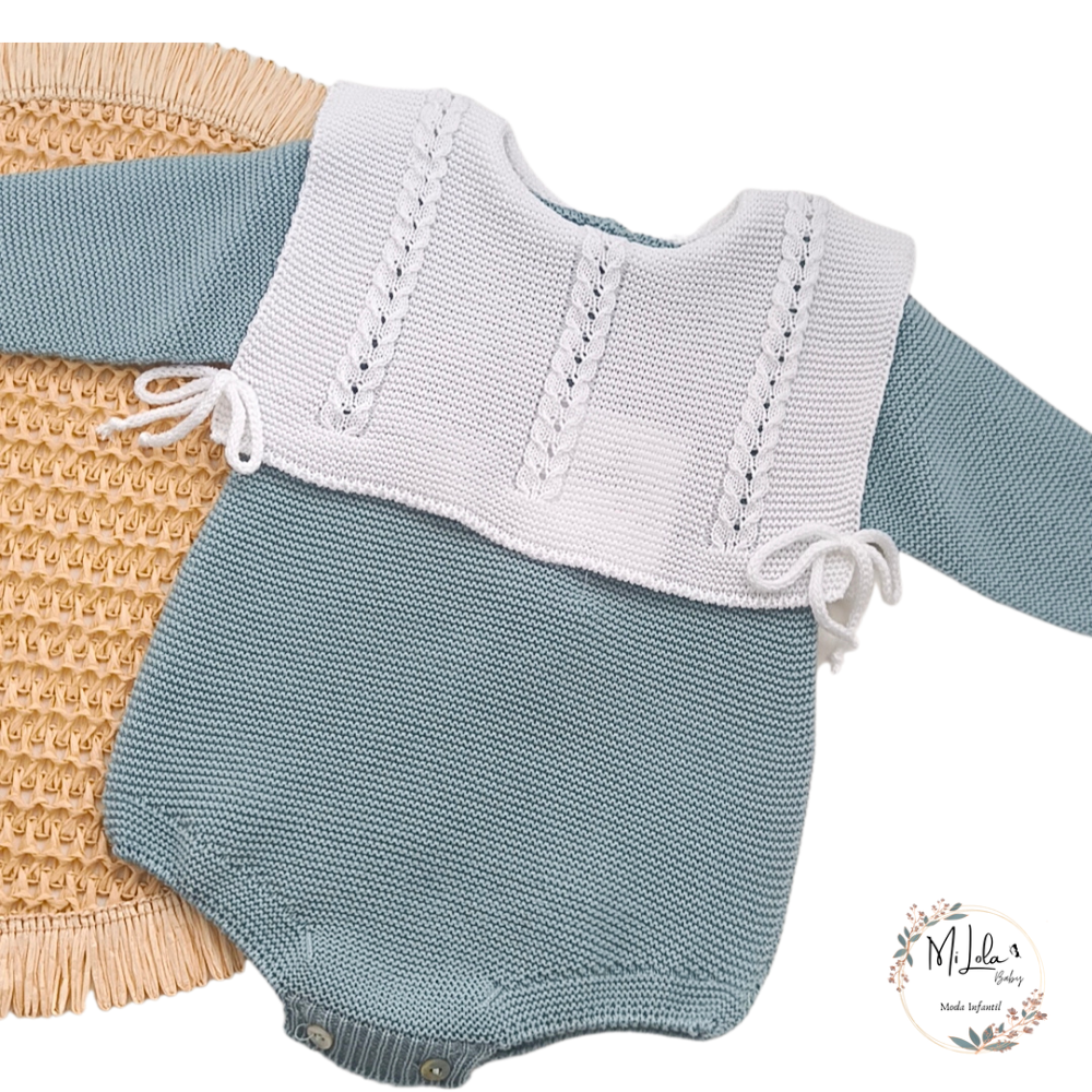 Pelele verde agua unisex babero Sigar