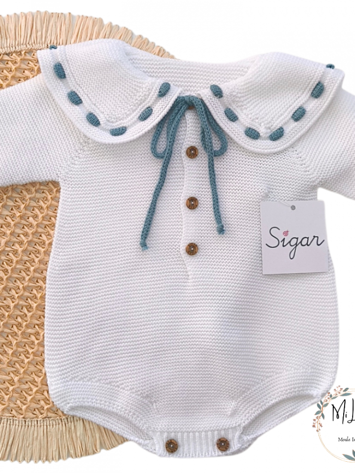 Pelele unisex blanco Cuello Sigar