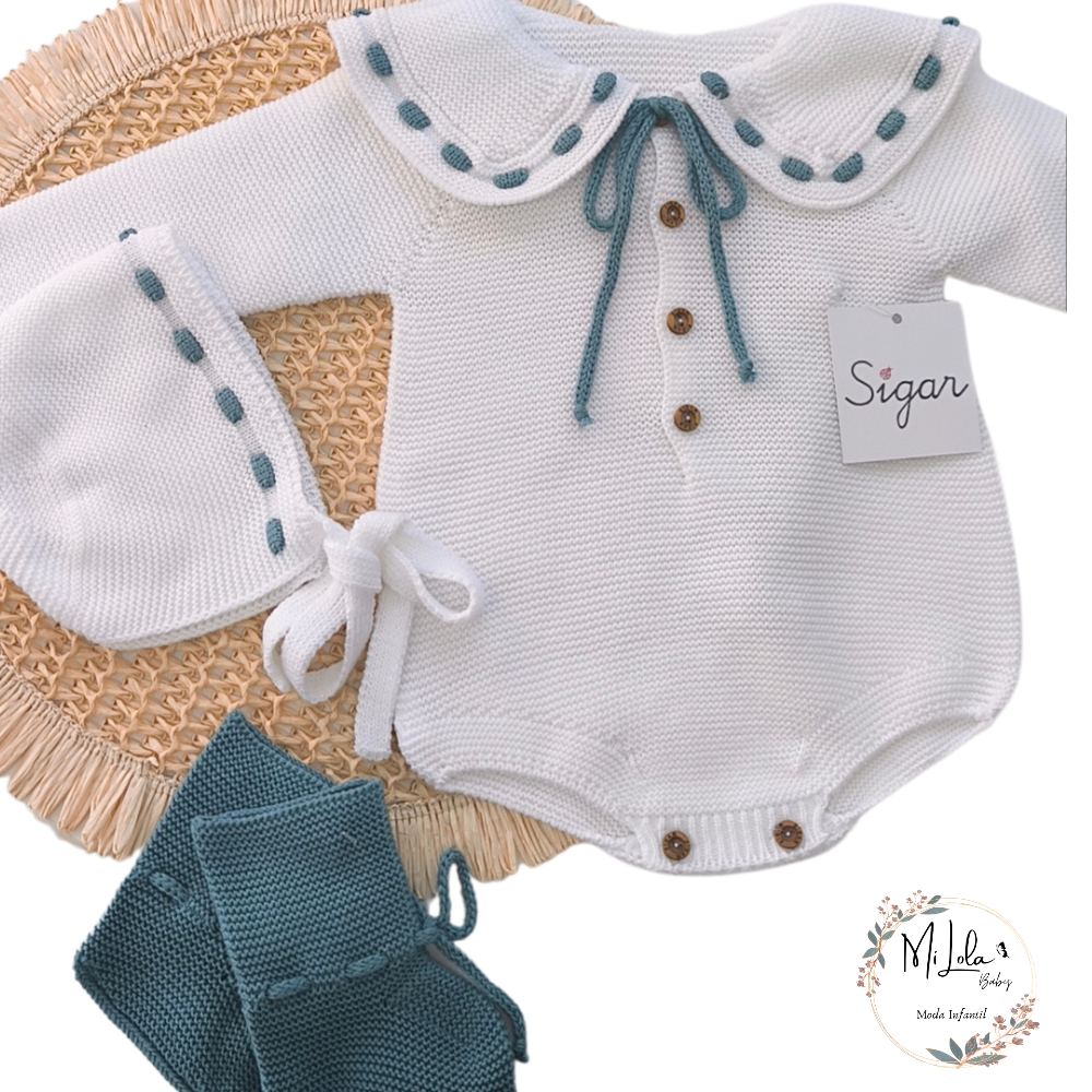 Pelele unisex blanco Cuello Sigar - Imagen 3