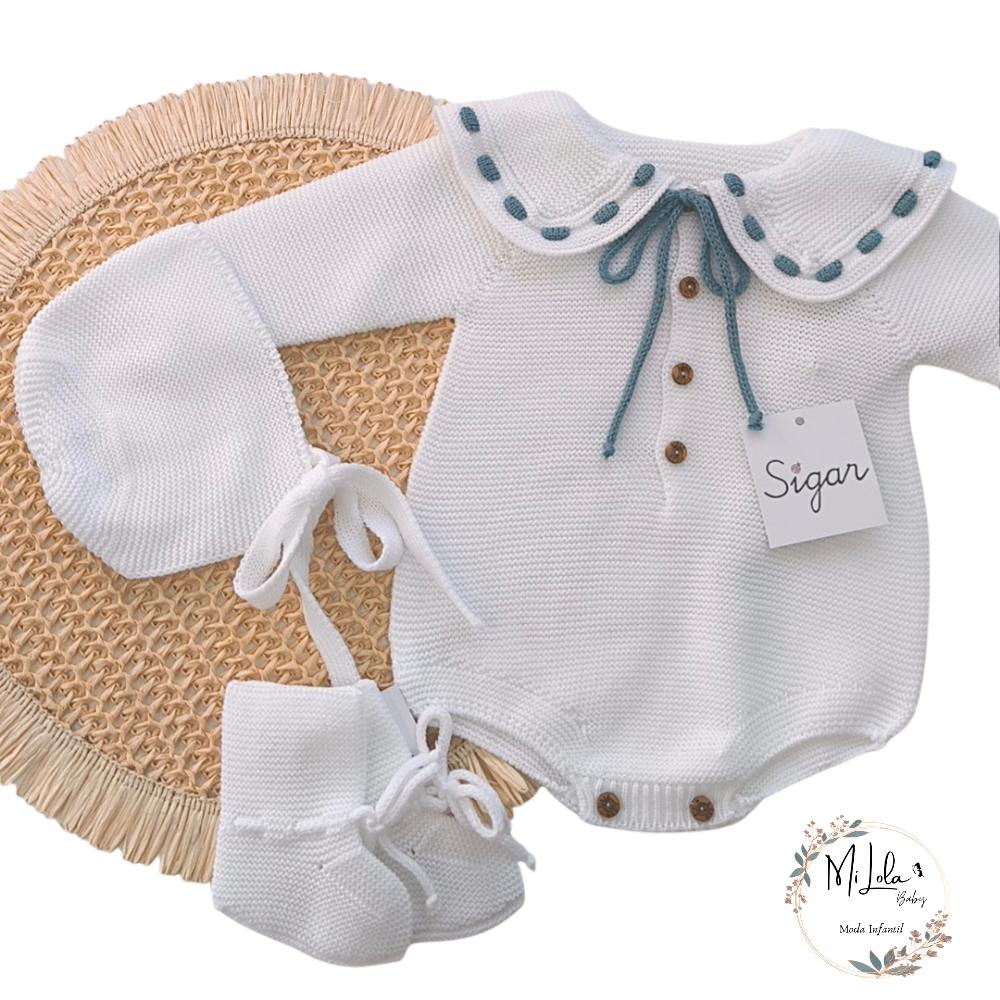 Pelele unisex blanco Cuello Sigar - Imagen 2