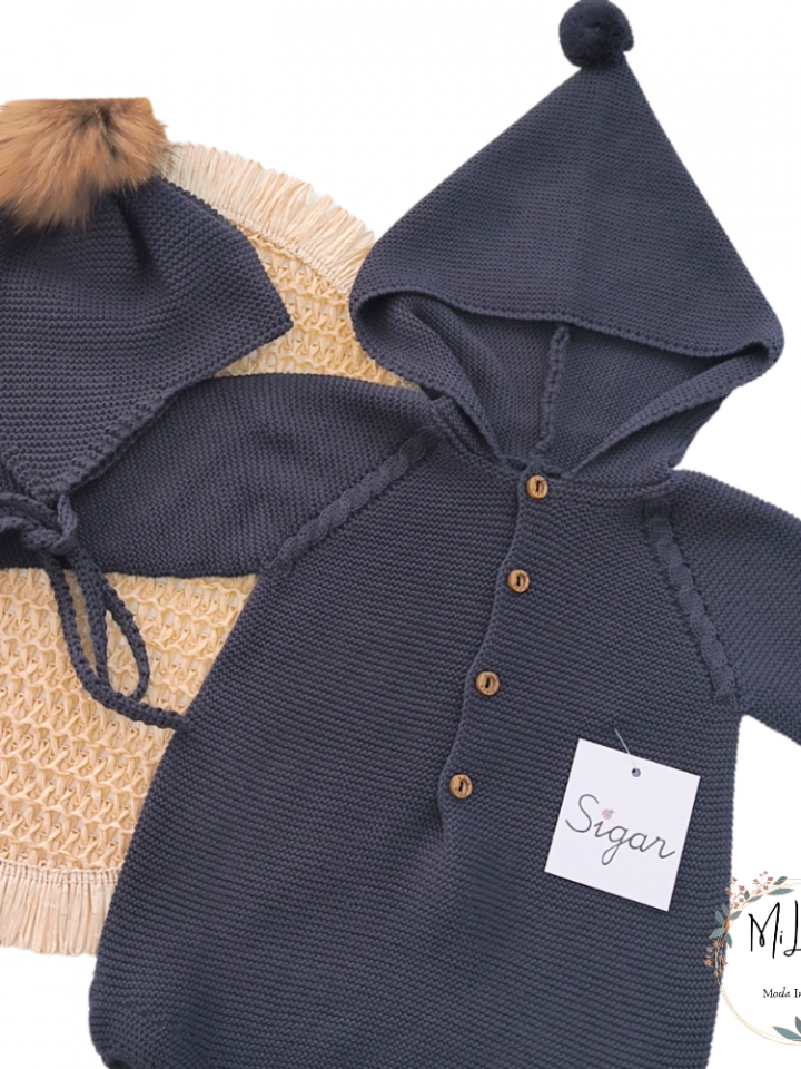 Gorrito unisex aviador pompón Azul Marino Sigar