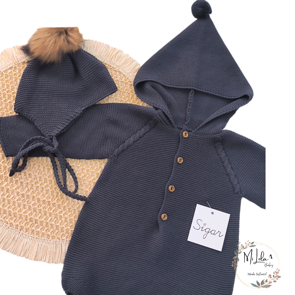 Gorrito unisex aviador pompón Azul Marino Sigar
