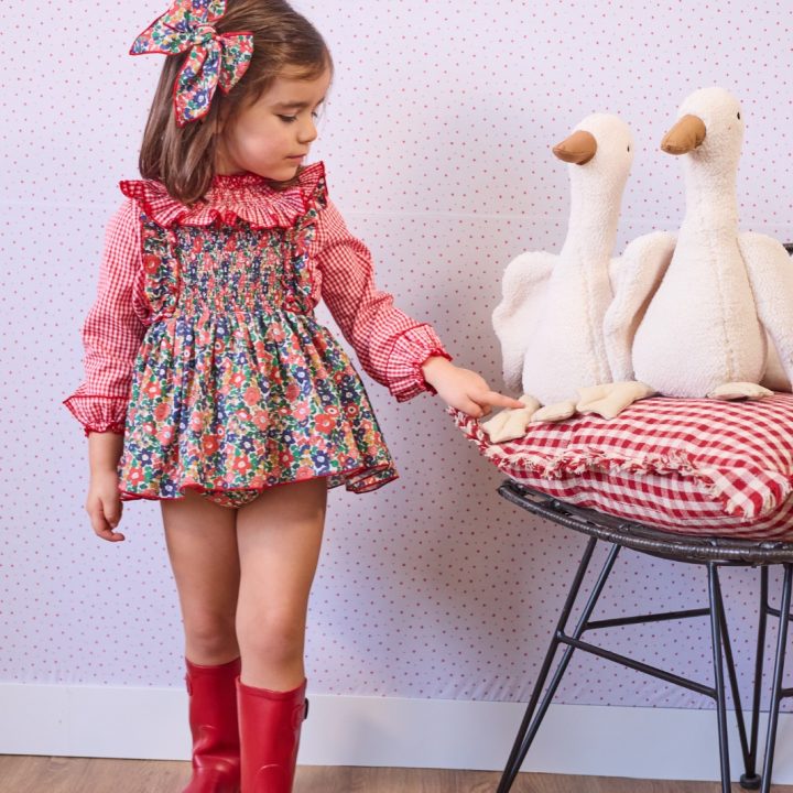 Conjunto blusita Vichy y ranita boutique Luna La Martinica