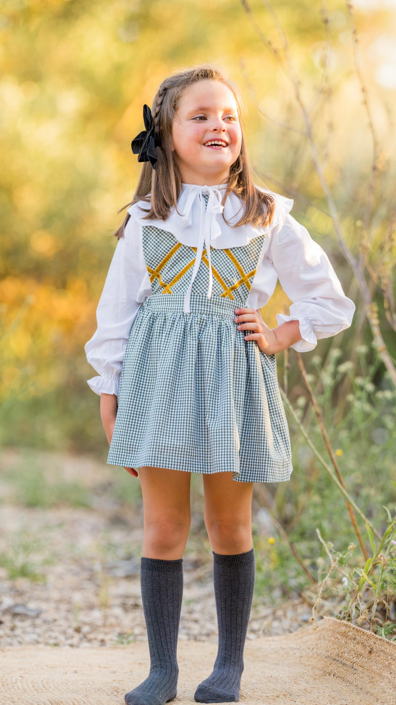 Camisa niña blanca con capa MIJI baby - Imagen 2
