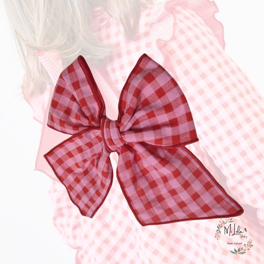 Lazo mediano Vichy Pink & Red La Martinica