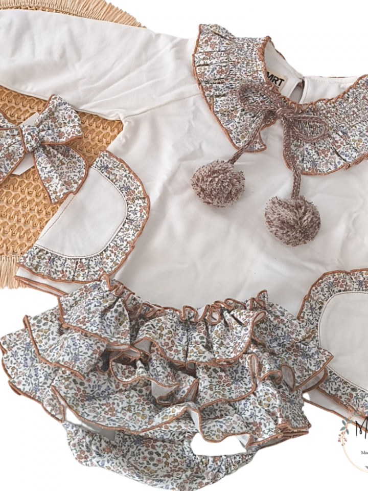 Conjunto niña felpa con braguitas de tela Montpellier La Martinica