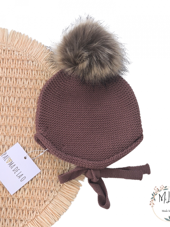 Gorro pompón aviador terracota Paloma de la O