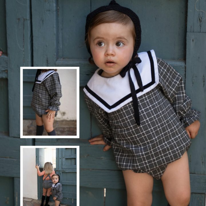 Pelele cuadros peuco unisex Cotoli
