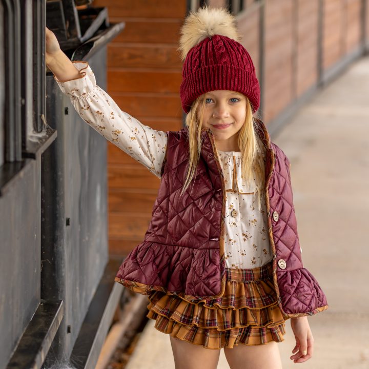 Chaleco reversible sin mangas acolchado granate Eva