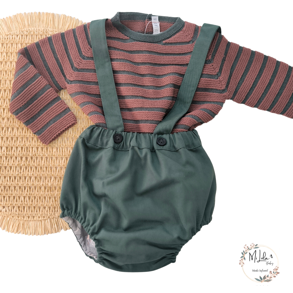Conjunto niño oliva Paloma de la O - Imagen 2