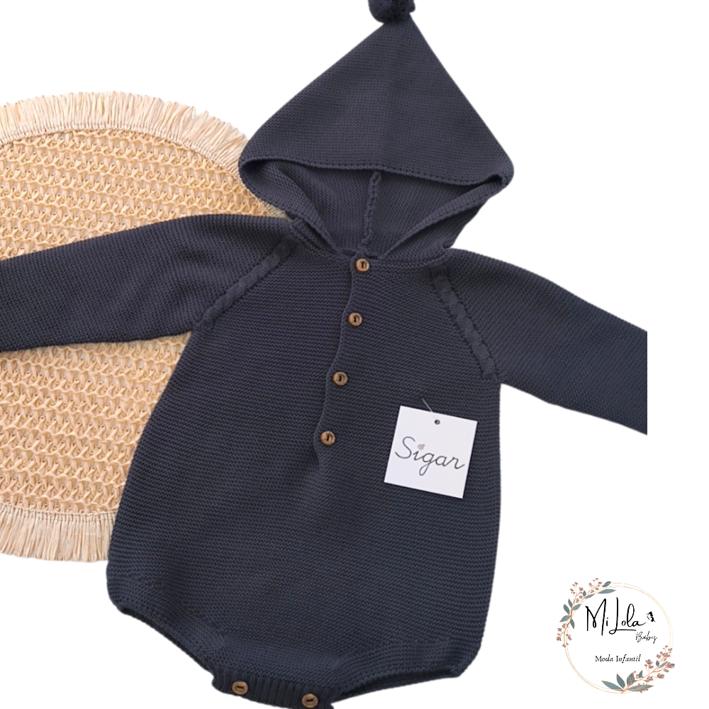 Pelele unisex azul Marino capucha Sigar