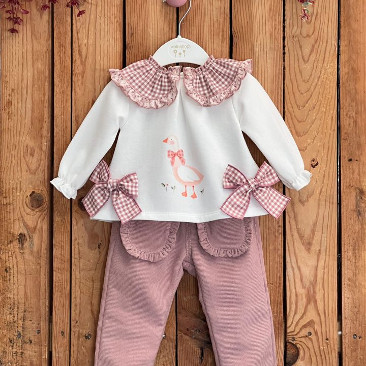 Conjunto sudadera y pantalón oca rosa