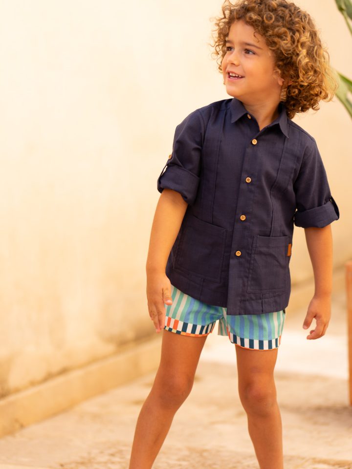 Guayabera azul Marino Cocote