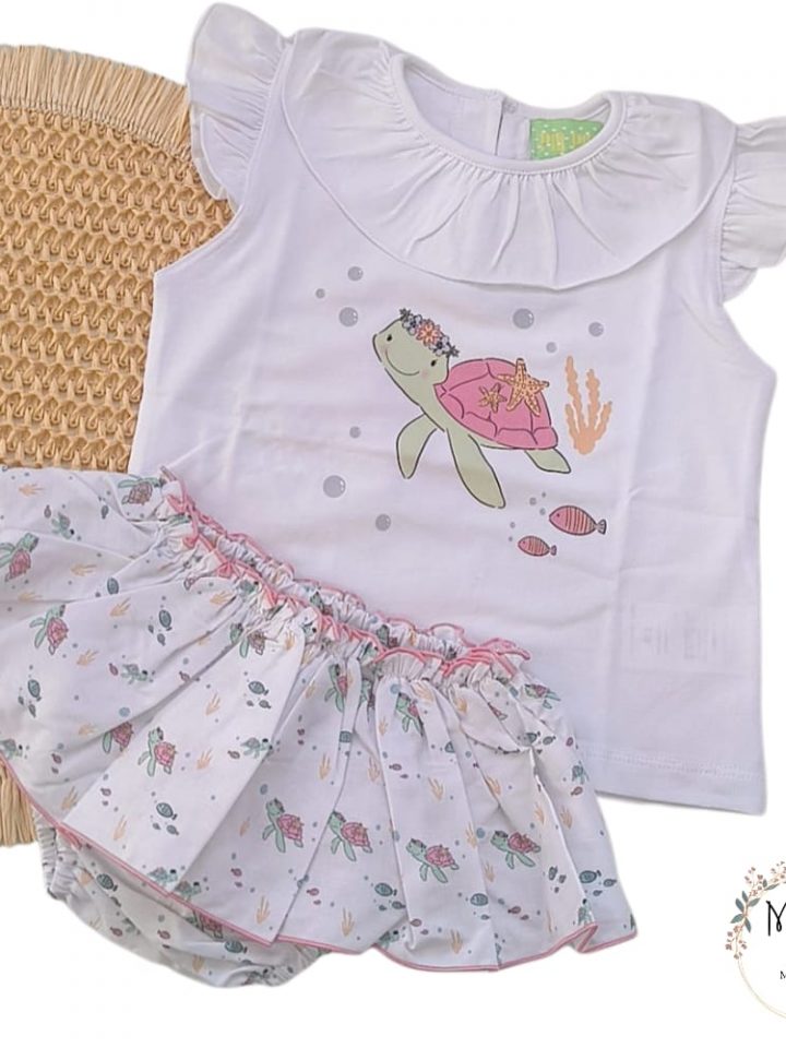 Conjunto camiseta y braguitas Tortuga Pío Pío