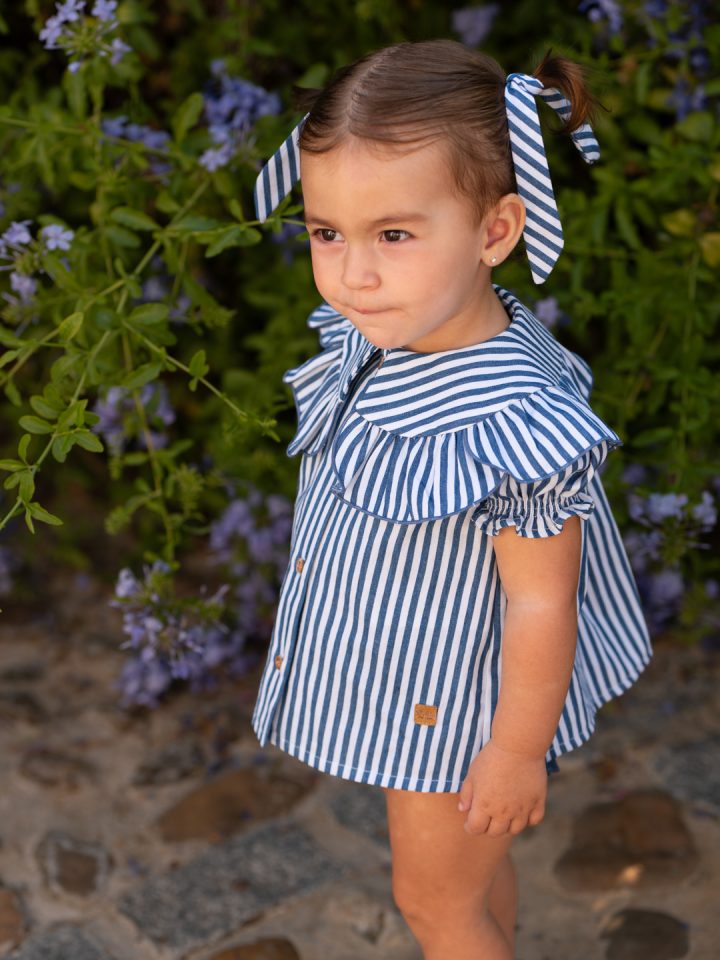 Conjunto camisa y braguitas denim niña bebe José Varón