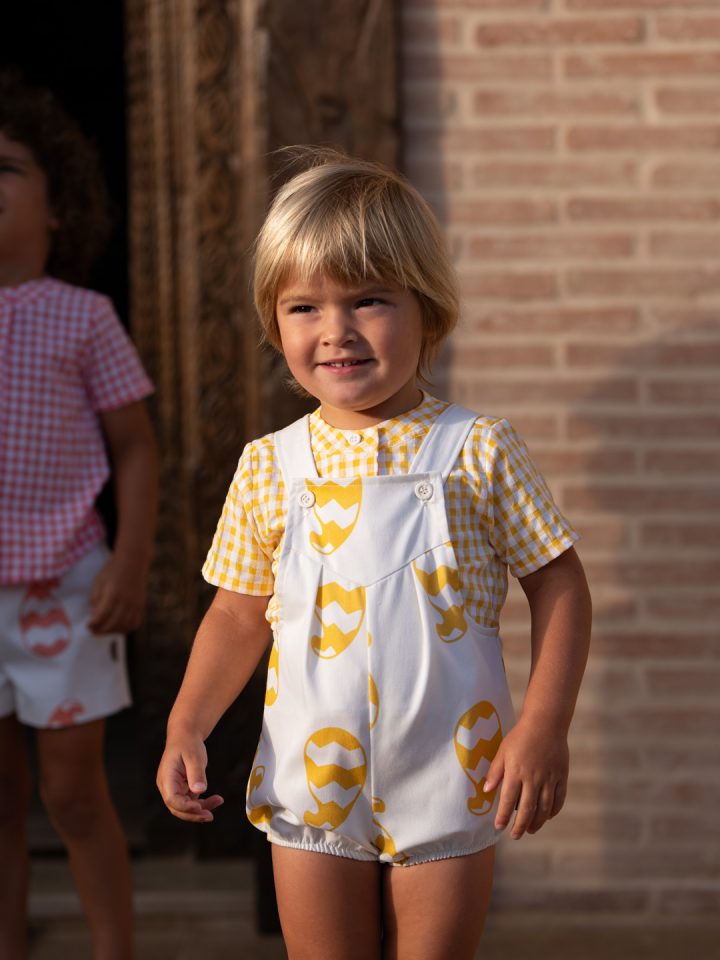 Camisa niño Vichy amarilla Cocote