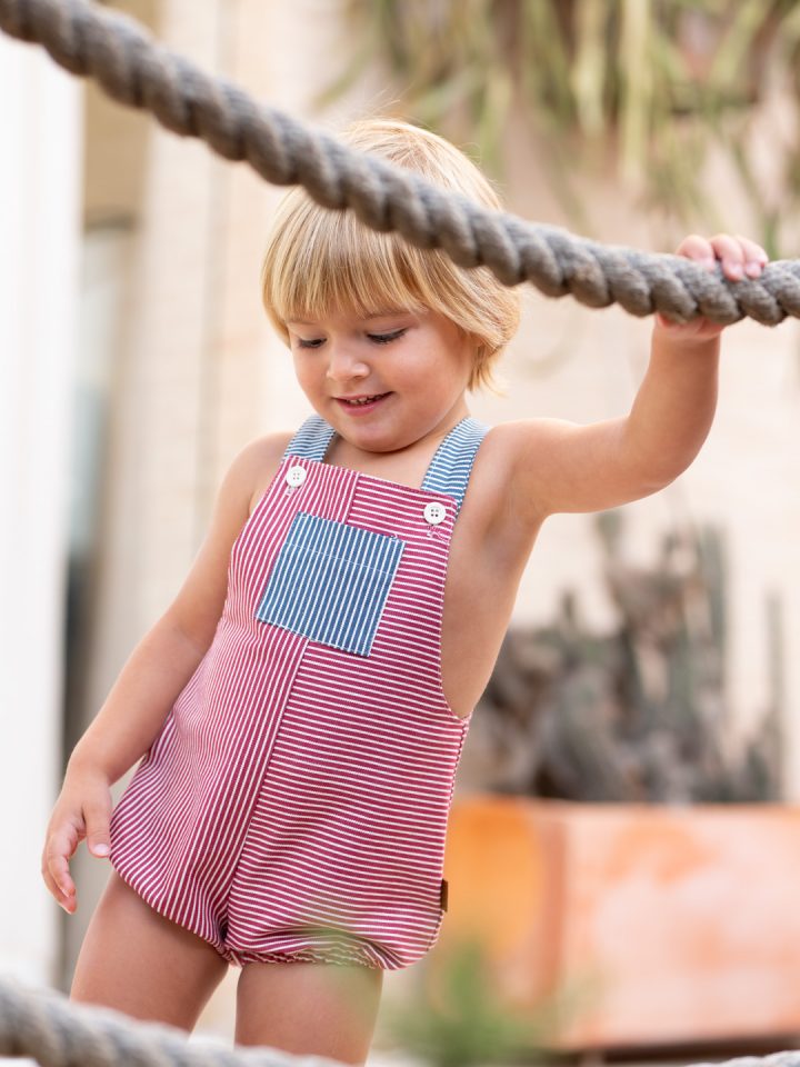 Peto ranita unisex granate rayas combinadas Cocote