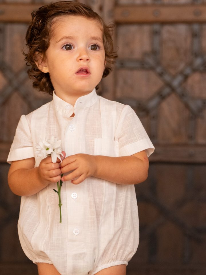 Pelele Guayabera blanco cocote