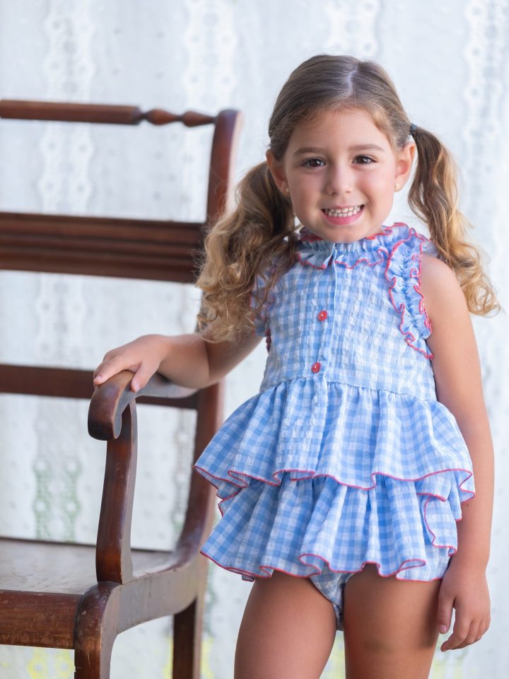 Conjunto blusa y braguitas Vichy Niña Pío Pio