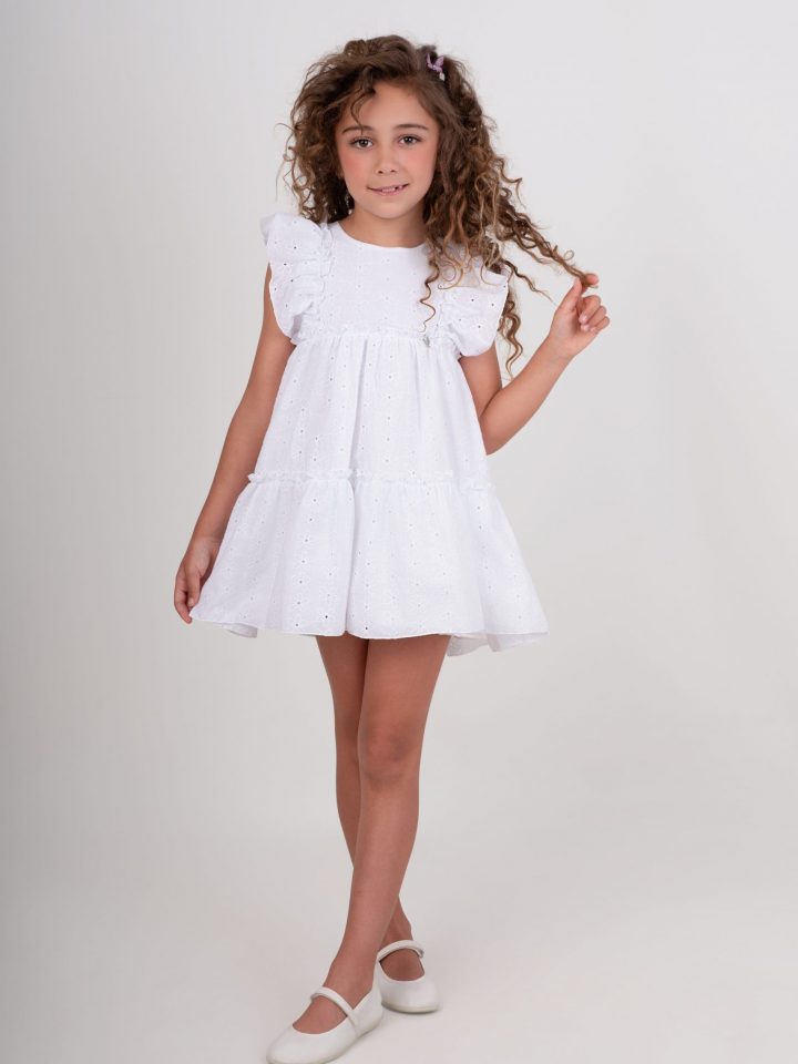 Vestido bordado blanco Nekenia