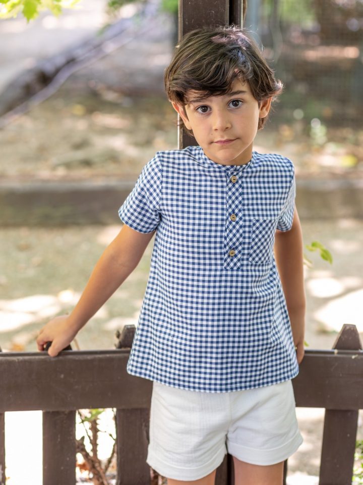 Camisa niño Vichy marino Frambuesa Boetie
